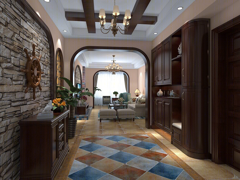 美式风格家居设计，材质灯光的完美运用-3