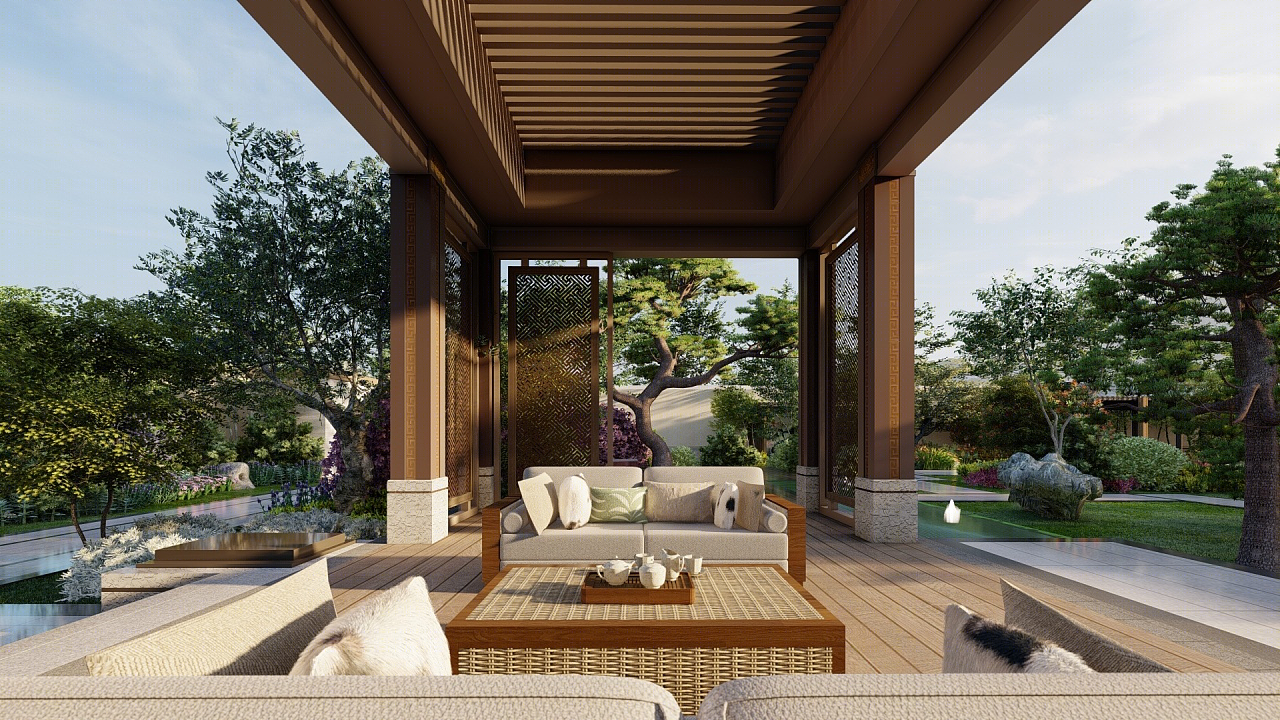 现代中式四合院景观-17