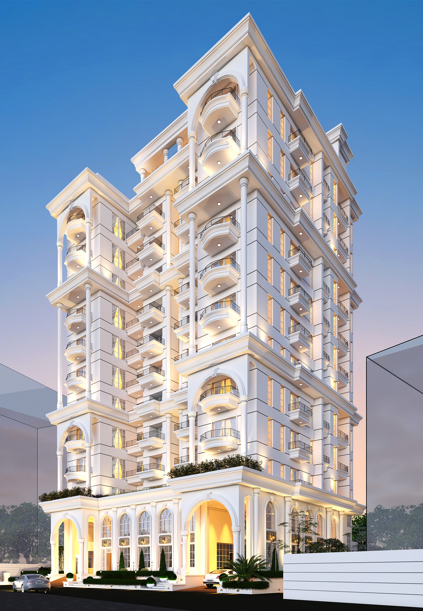 Anastasiya Gushchina丨公寓建筑丨Classical high-rise building-8