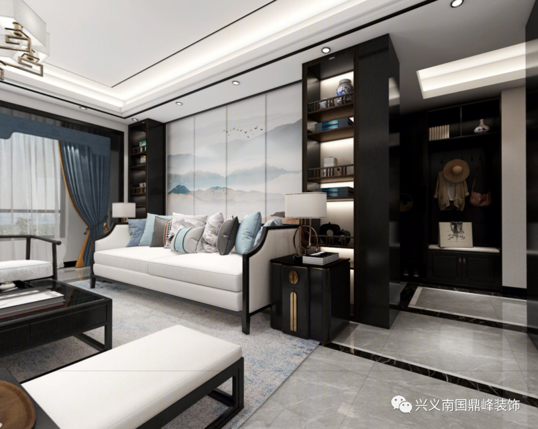 新中式风格,山水如画的金色空间-9