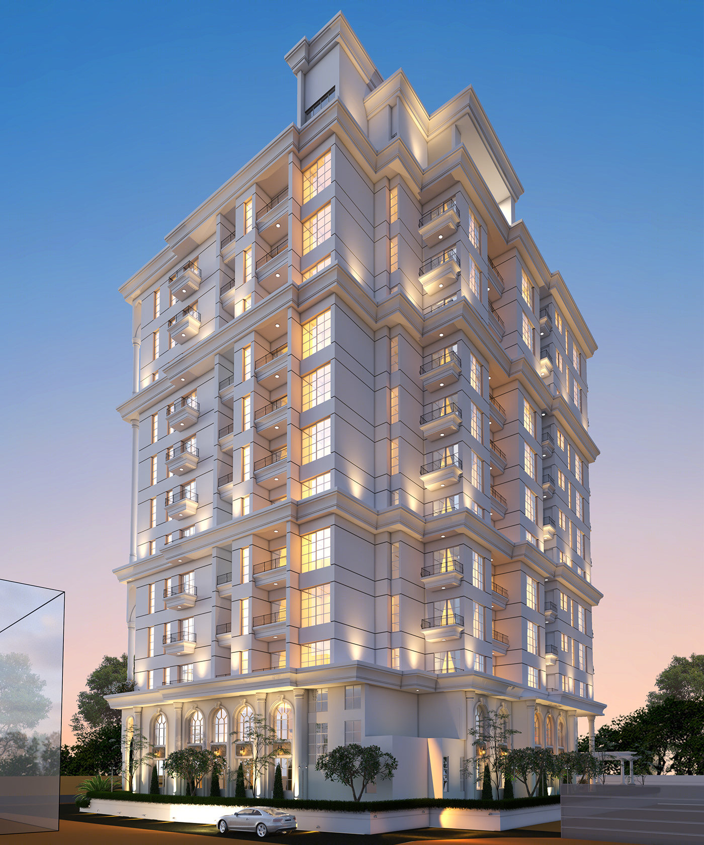 Anastasiya Gushchina丨公寓建筑丨Classical high-rise building-9