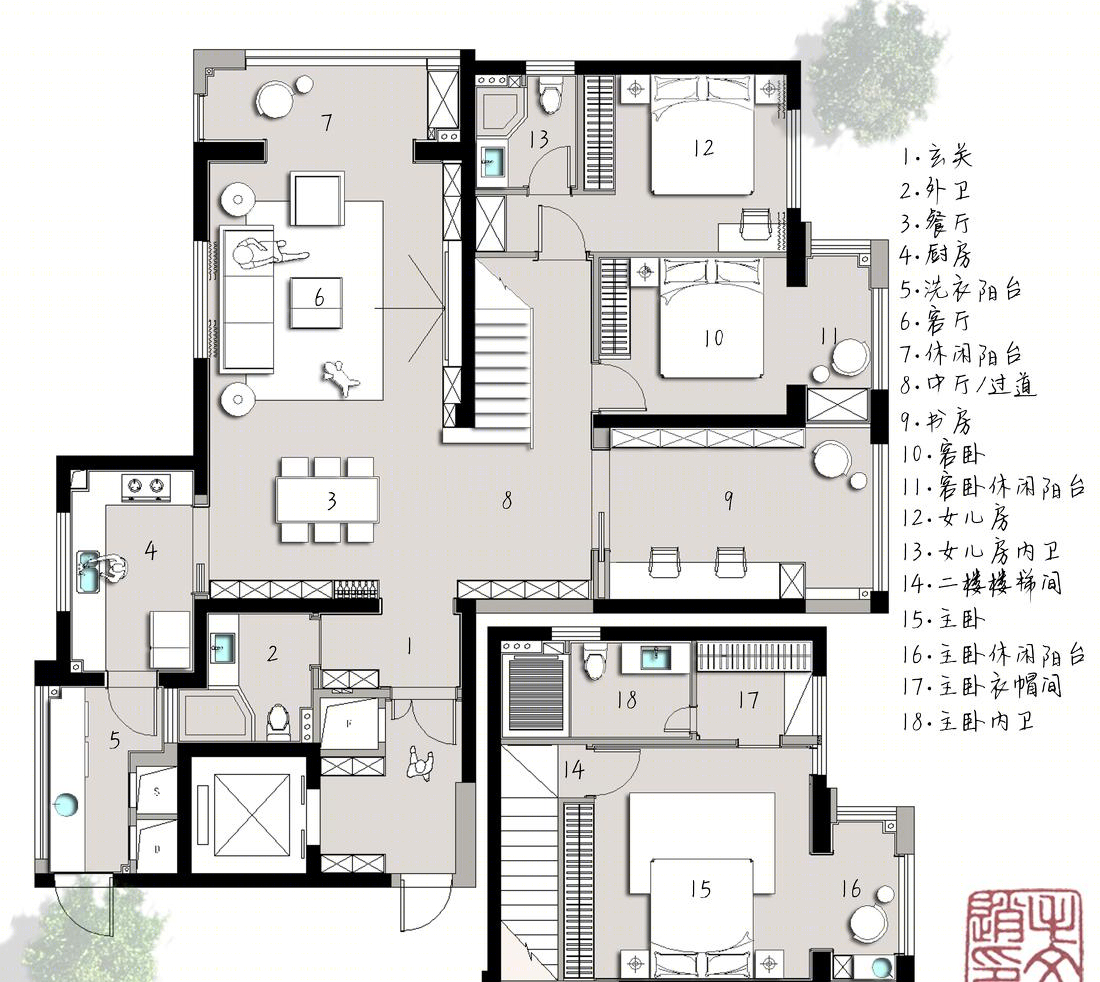 简约温馨家庭住宅设计-2