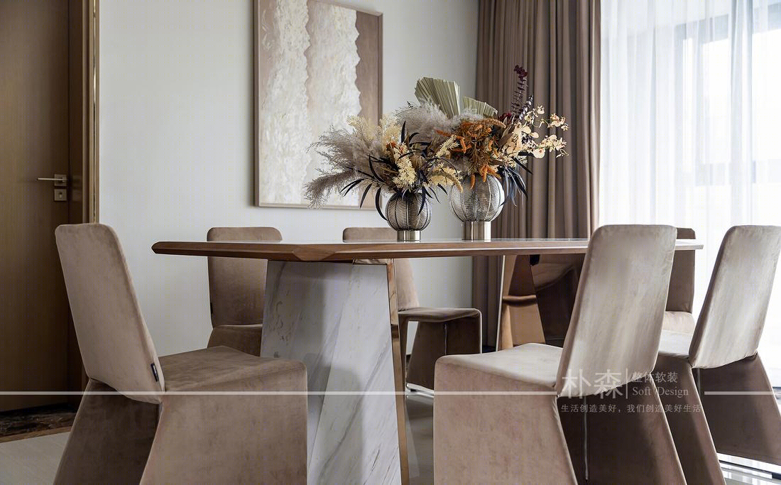 朴森全案设计丨平层丨139m²精装房怎么诠释私人高定家具-17