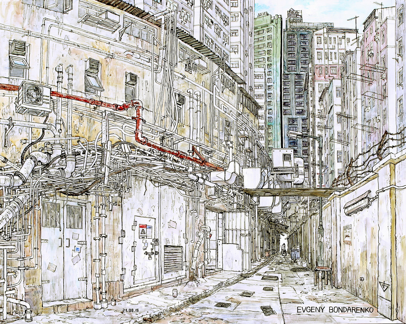 Hong Kong. Urban sketch-3