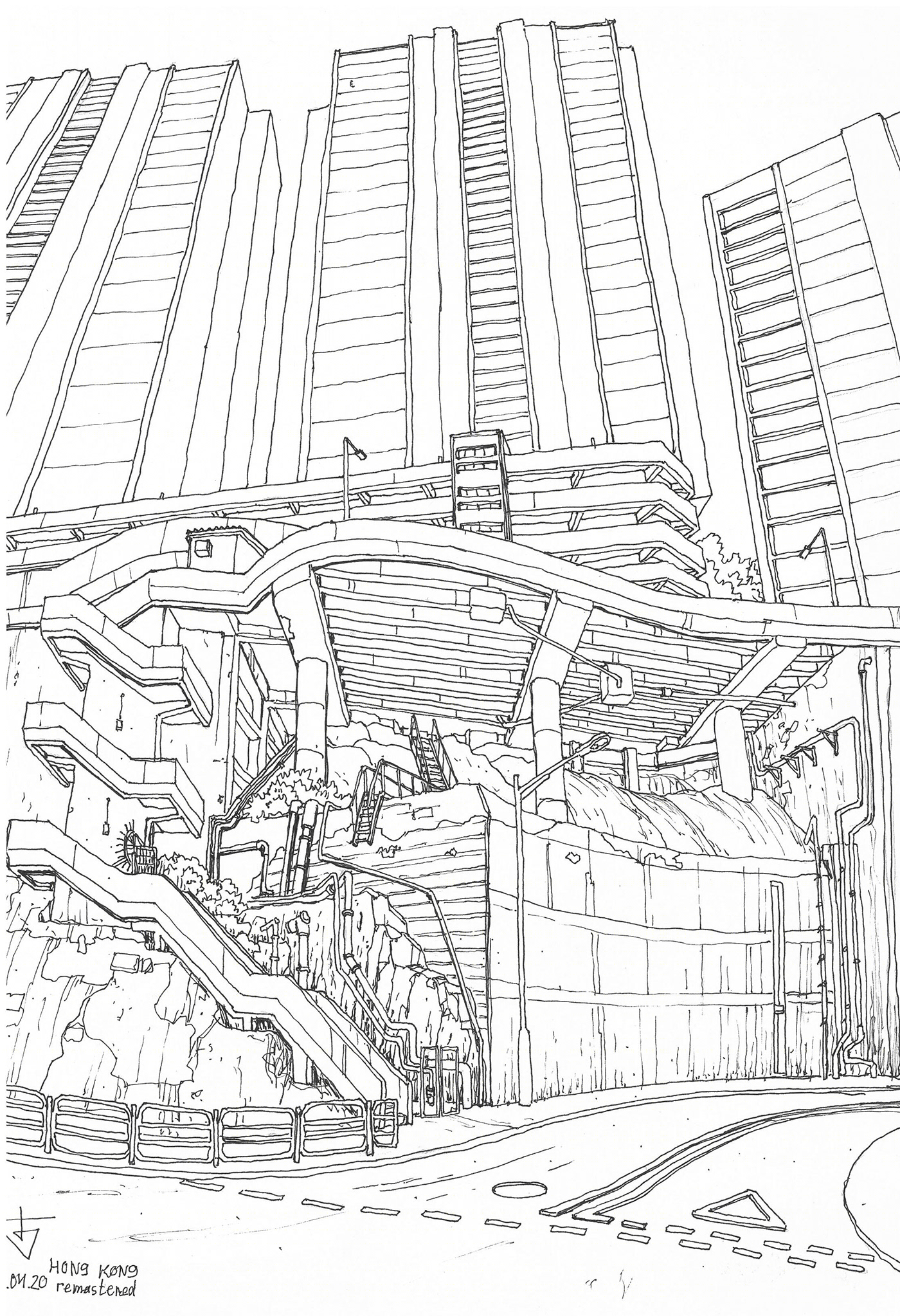 Hong Kong. Urban sketch-4