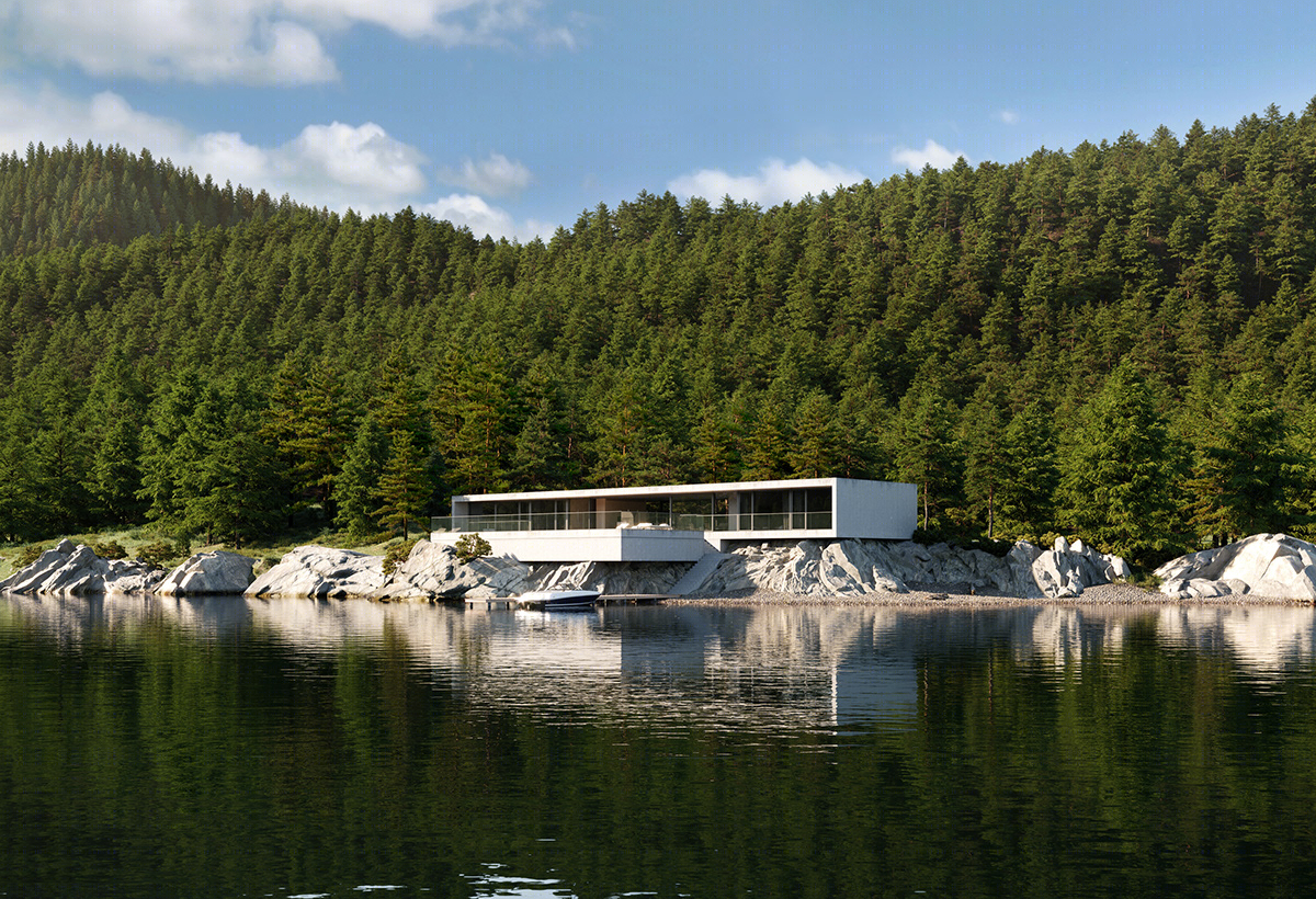 Scandinavia 自然海岸的混凝土建筑-8