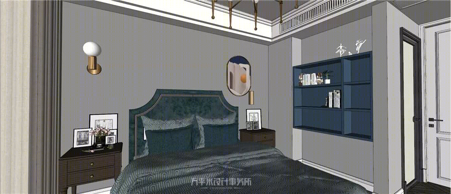 114 平四房美式风设计 | 蓝灰空间,生活如诗-31