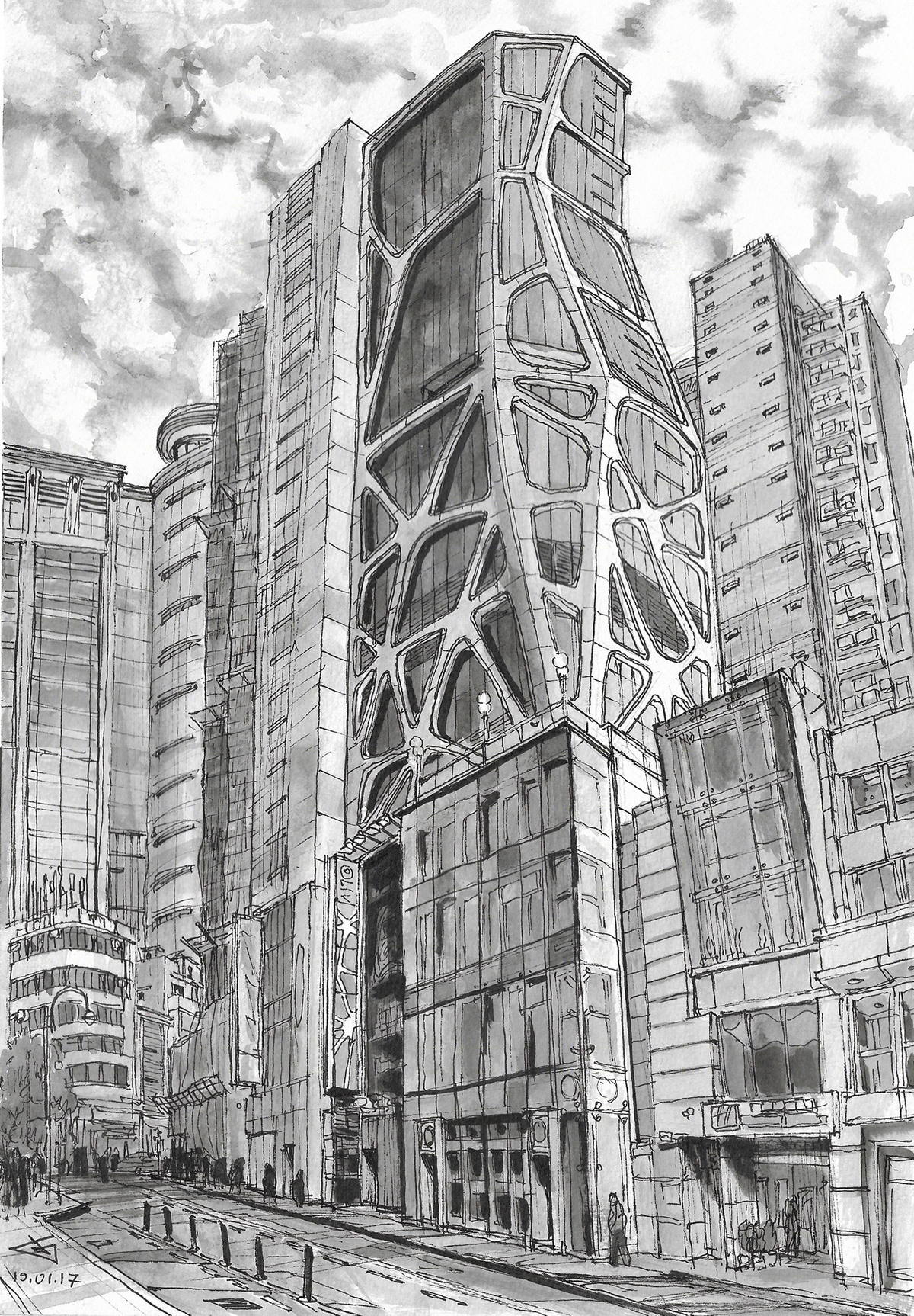 Hong Kong. Urban sketch-5