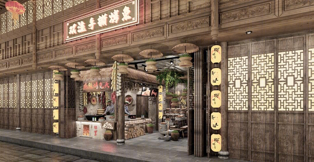 成都锦里景区手撕兔餐厅古街风情设计丨中国成都-2