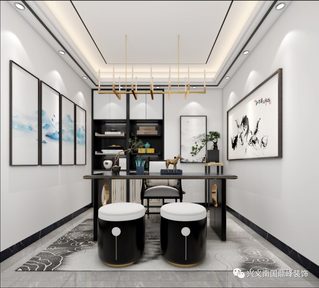 新中式风格,山水如画的金色空间-13