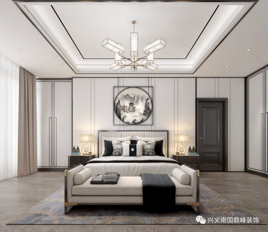 新中式风格,山水如画的金色空间-15