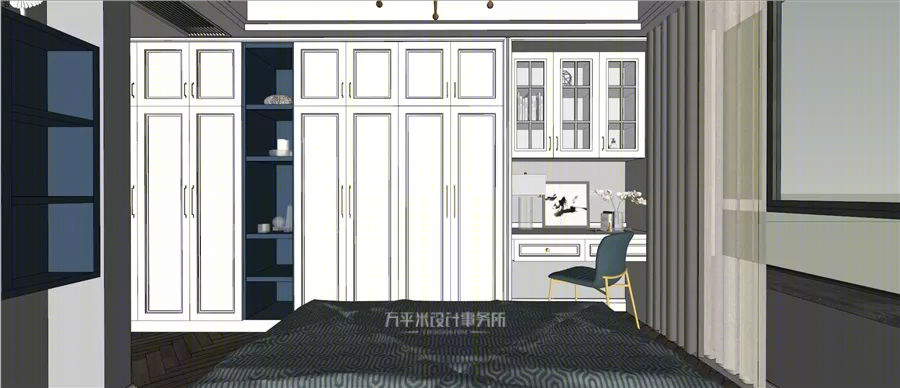 114 平四房美式风设计 | 蓝灰空间,生活如诗-35