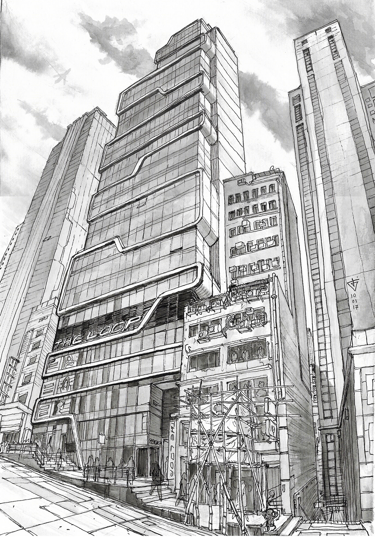 Hong Kong. Urban sketch-7