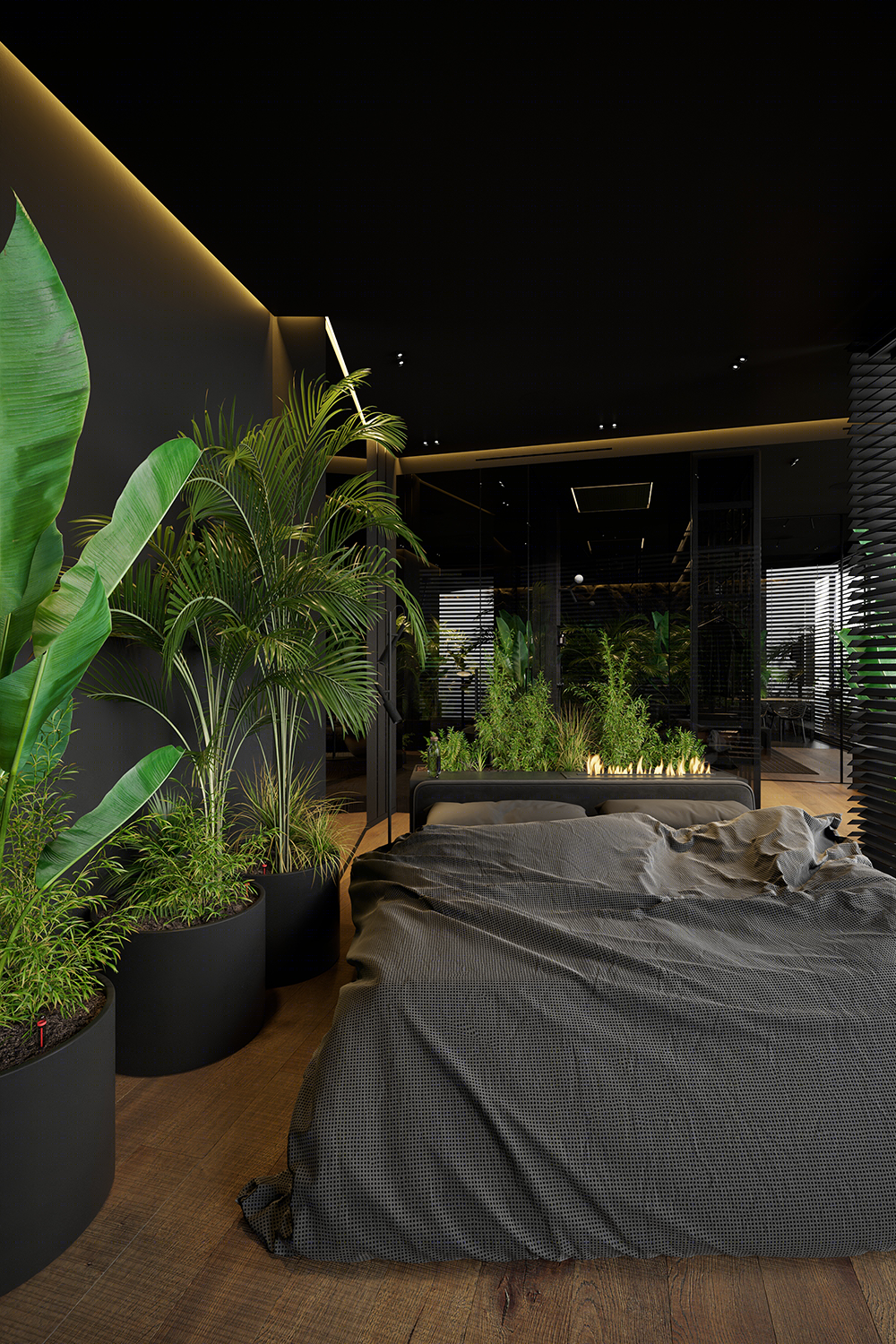 高级黑++自然绿家居空间设计丨Igor Sirotov Architects-29