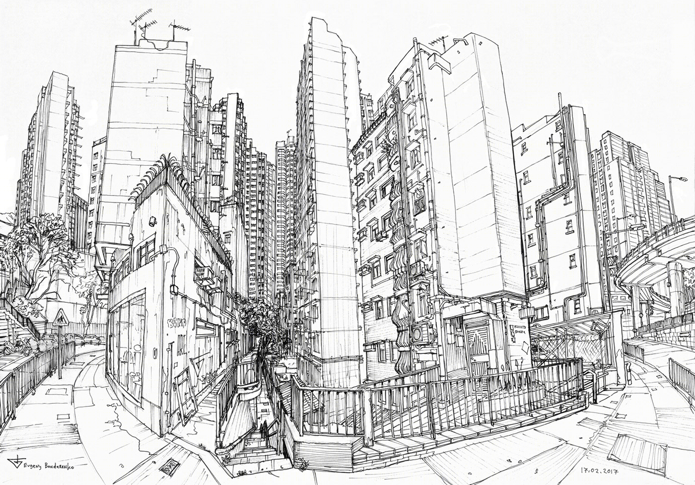 Hong Kong. Urban sketch-9