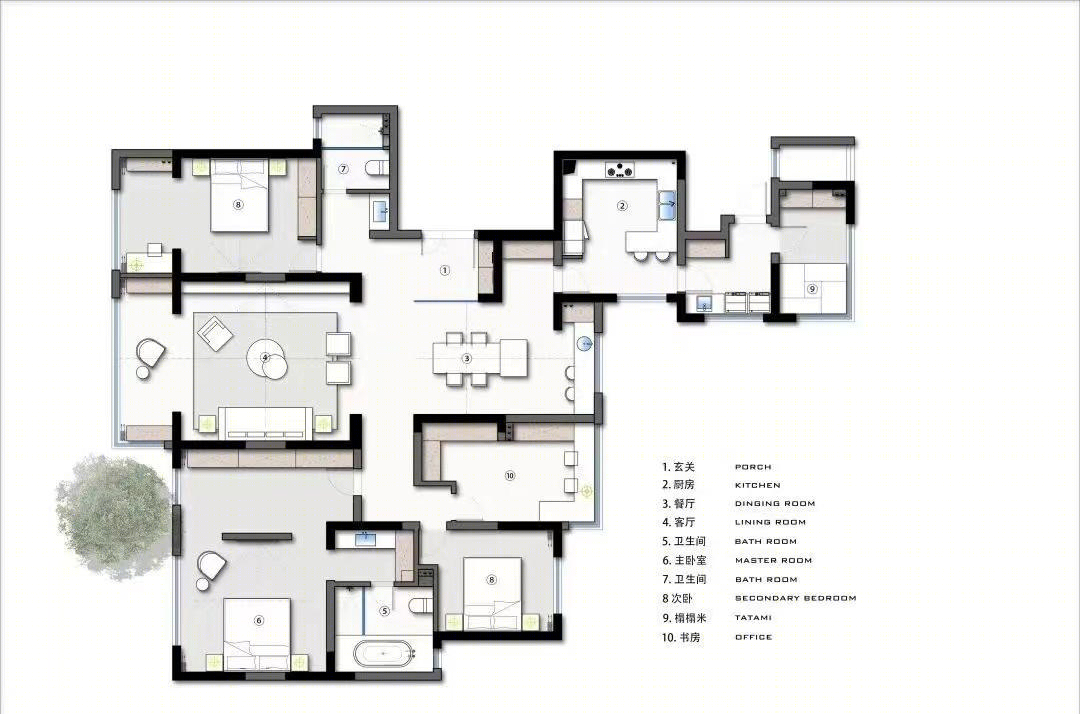 黑白交融的 240m²纯粹生活美学之家-0