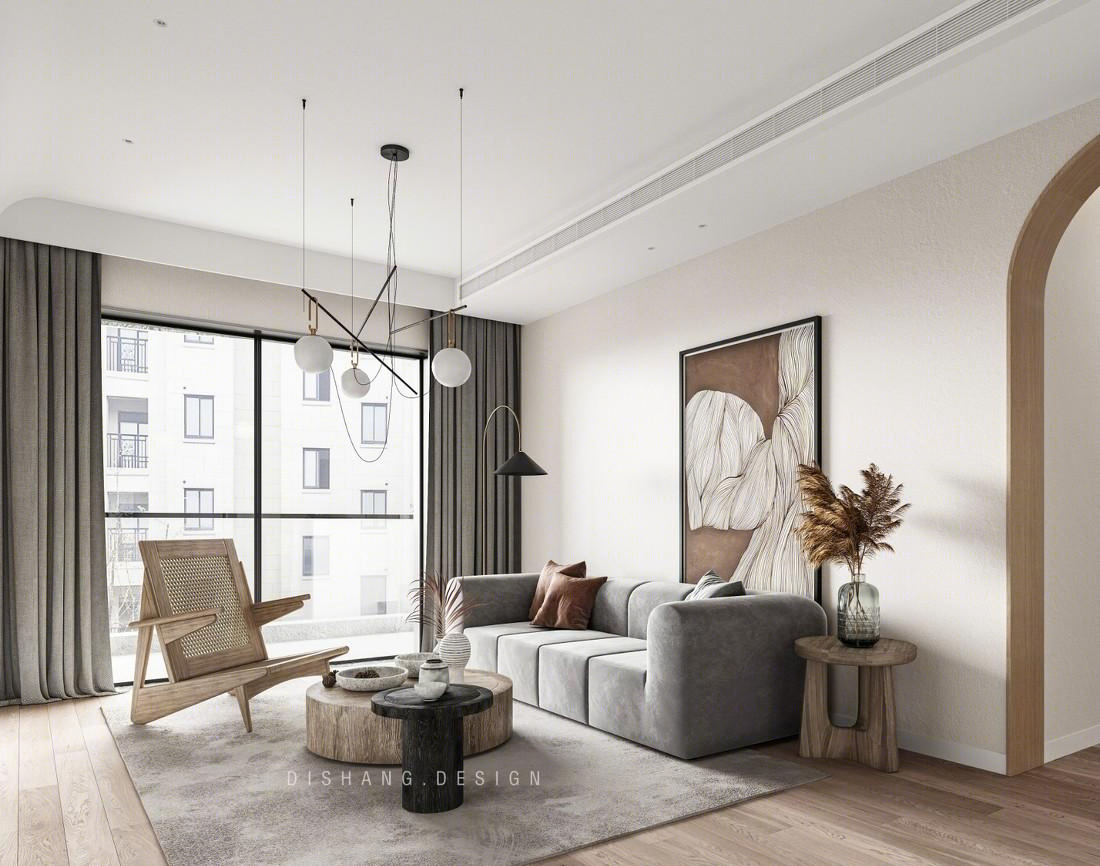 现代侘寂美学之家 | 原木、布艺、藤编的简约自然之美-8