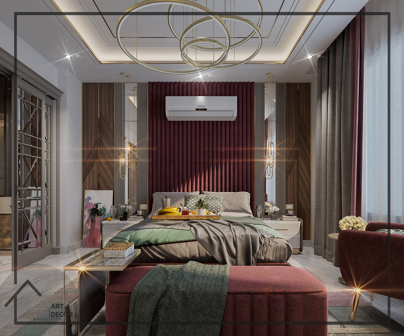 Master bedroom with dressing..S.W:3dsmax/vray/photoshop-2