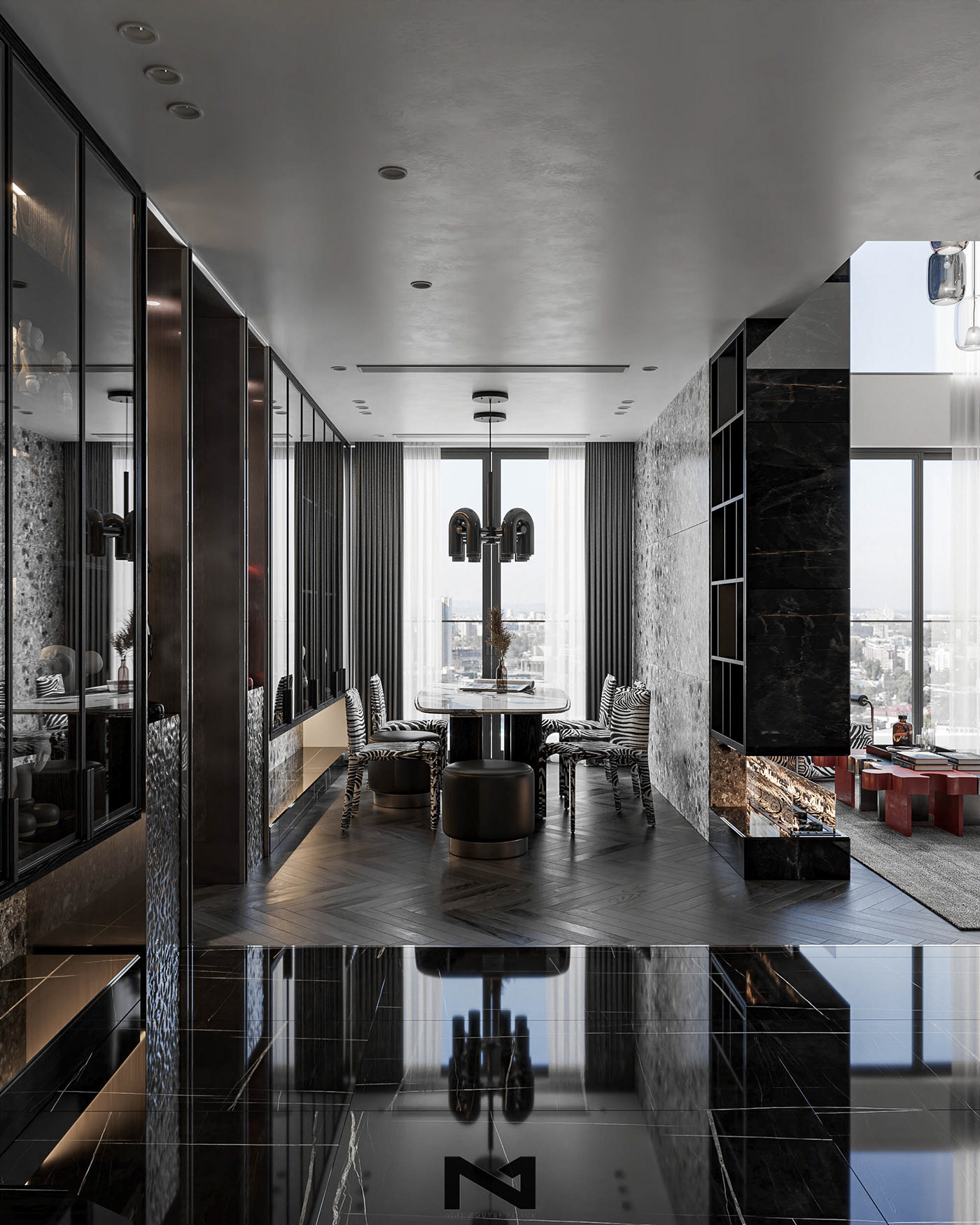 黑色 时尚 简约空间设计-6