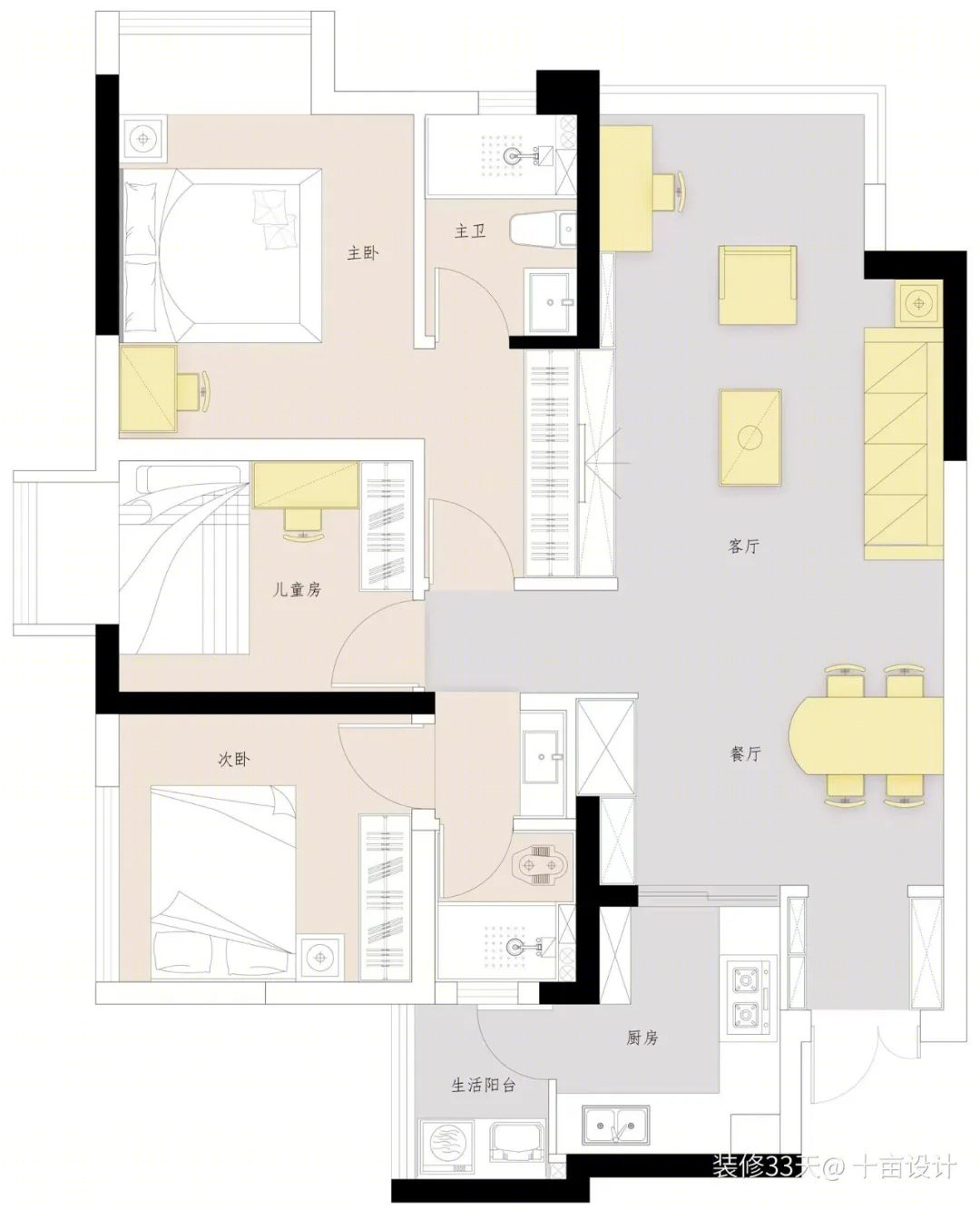 内江 100 平现代简约三室丨中国内江丨十亩设计（内江）-5