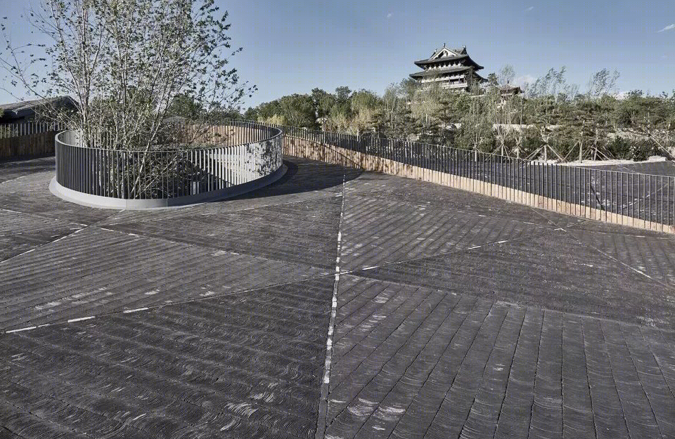 北京古家营小镇广场艺术中心，瓦片广场卷起艺术空间-18