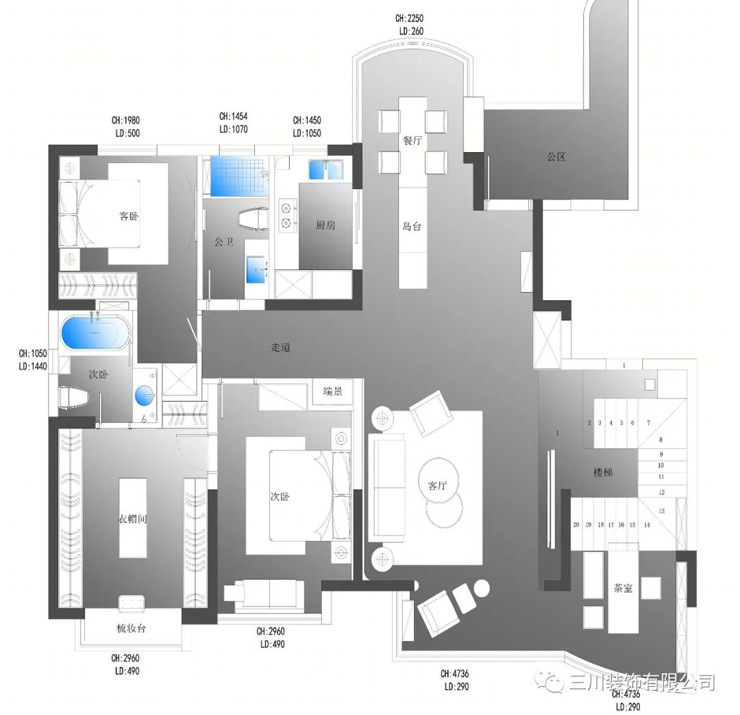 拾光·艺影·三川设计打造 260m²都市雅奢生活空间-11