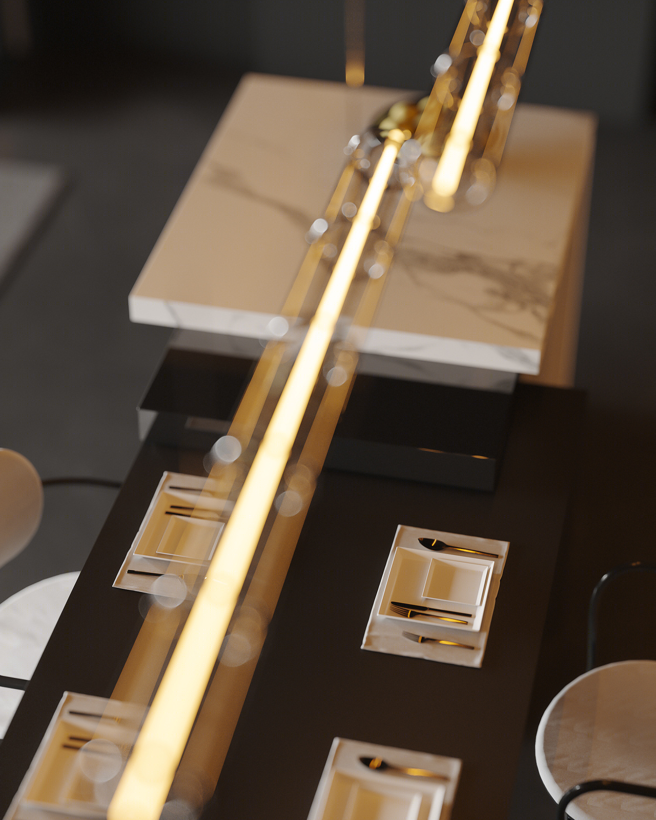 暗黑高奢现代风格别墅设计丨绘感设计-14