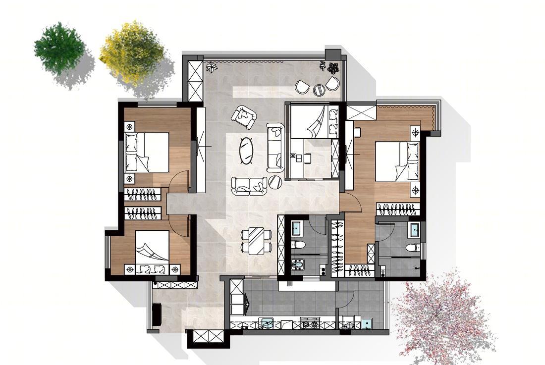 130M² 极简治愈日式平层设计-37