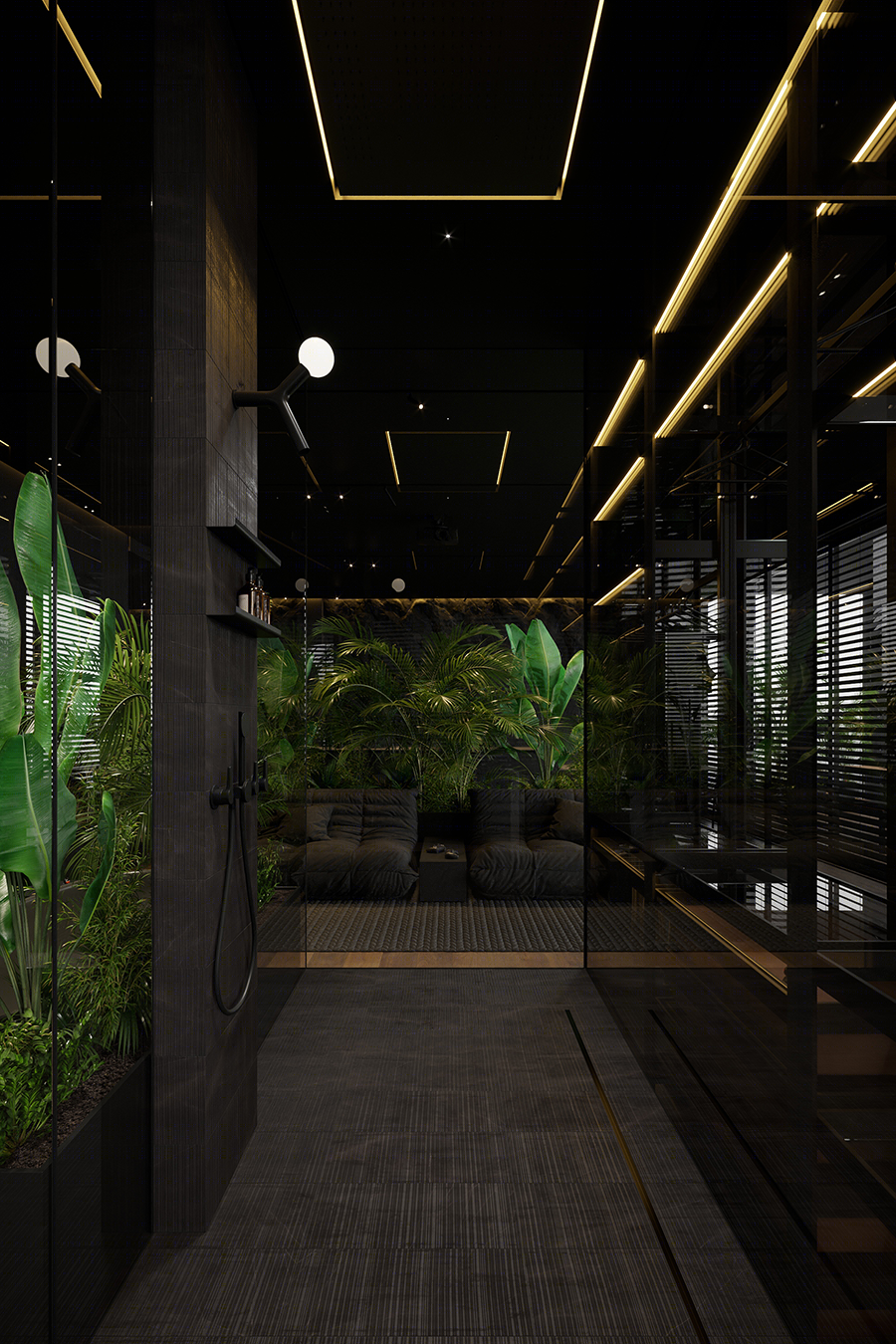 高级黑++自然绿家居空间设计丨Igor Sirotov Architects-36