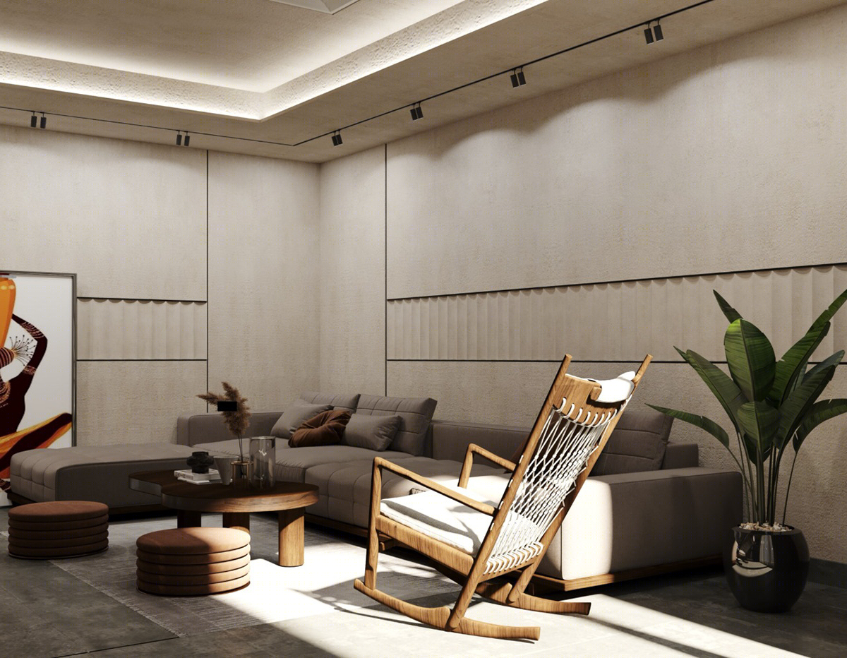 Anastasiya Gushchina丨平层丨Living room & kitchenette-5