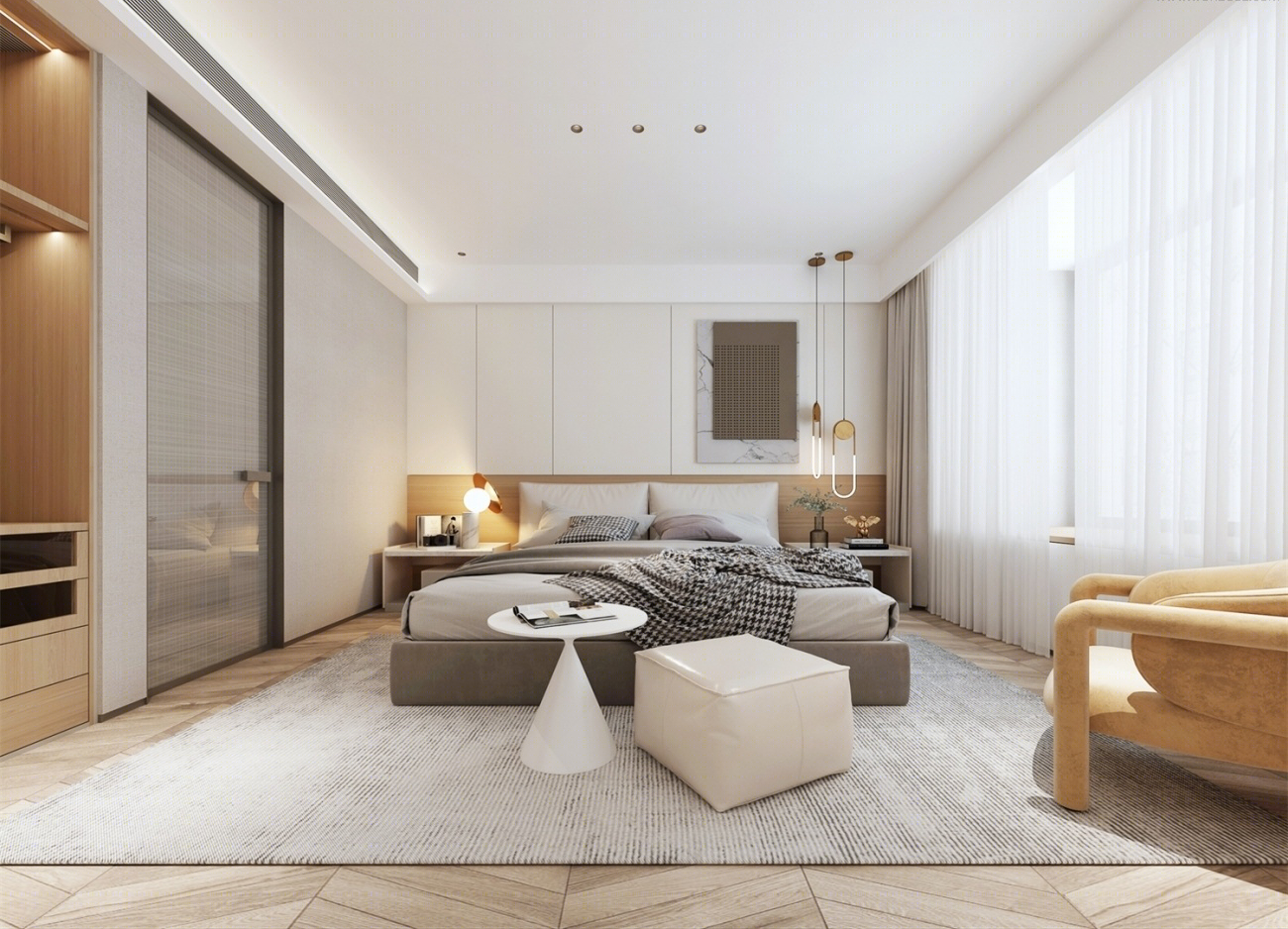 灰白++ 原木·极简盐系素雅空间丨溪成设计机构-61