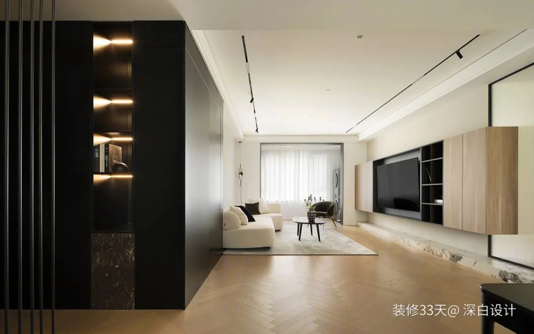 现代简约三室丨中国天津丨深白设计(天津)-9