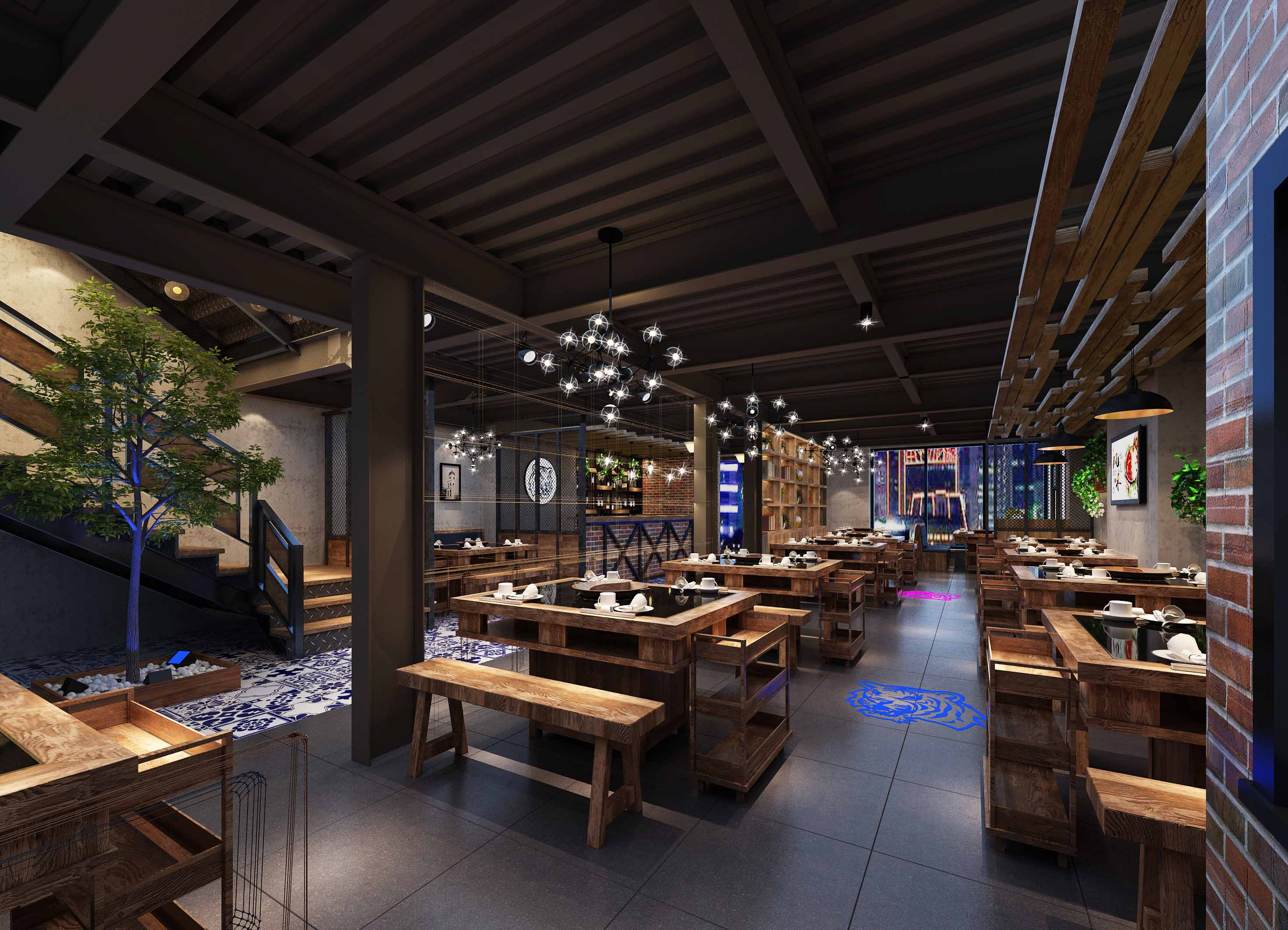 工业风火锅店-3