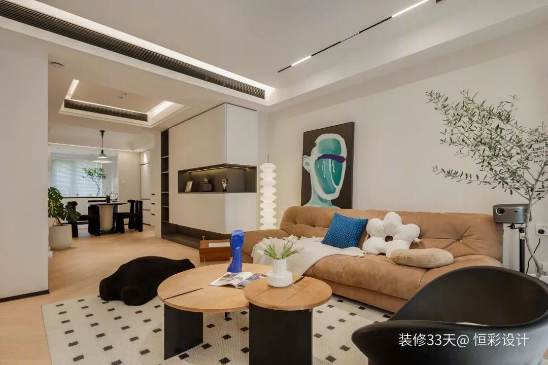 奶油风婚房设计丨中国杭州丨恒彩设计（杭州）-1