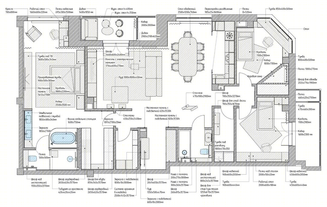 140㎡极简公寓丨俄罗斯设计师ANOVA INTERIOR DESIGN-8