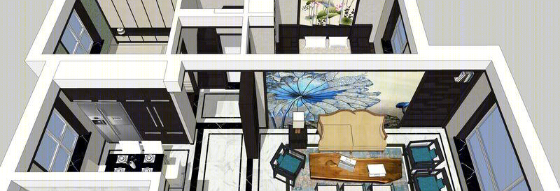 大连亿达蝶园别墅跃层家居设计-2