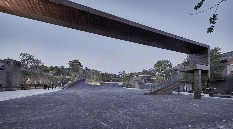 北京古家营小镇广场艺术中心，瓦片广场卷起艺术空间-31
