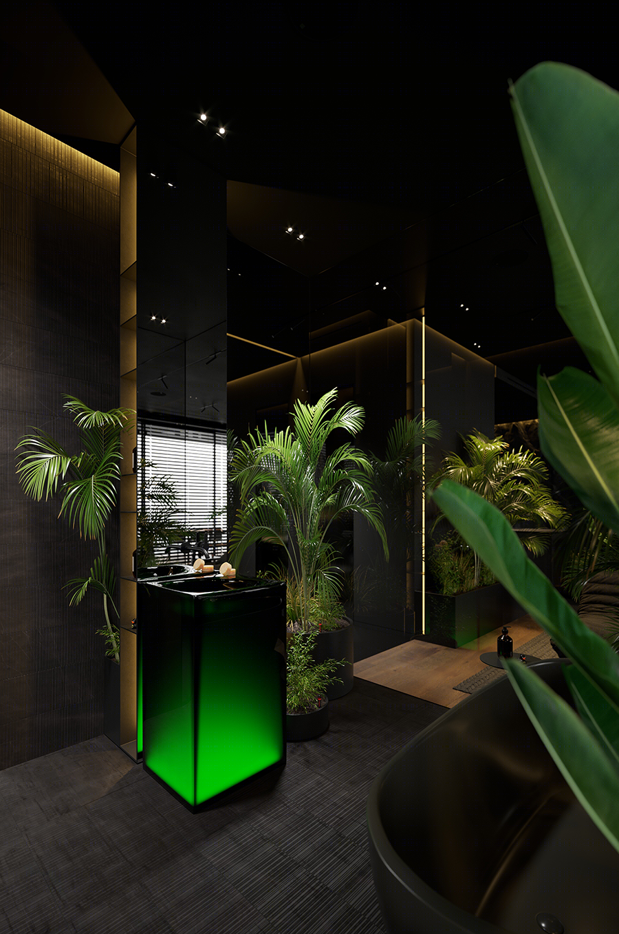 高级黑++自然绿家居空间设计丨Igor Sirotov Architects-40