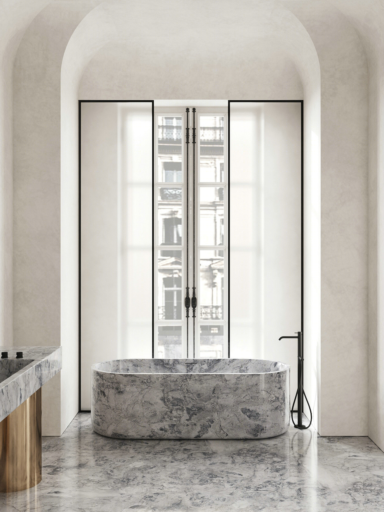 白色+大理石 打造出与众不同的住宅空间-22