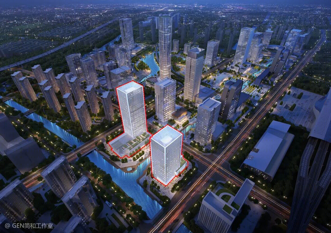 苏州高铁新城双子塔丨中国苏州丨GEN简和工作室-19