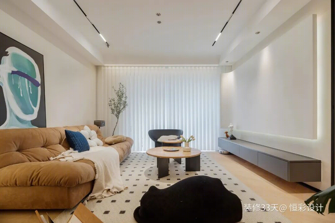 奶油风婚房设计丨中国杭州丨恒彩设计（杭州）-7