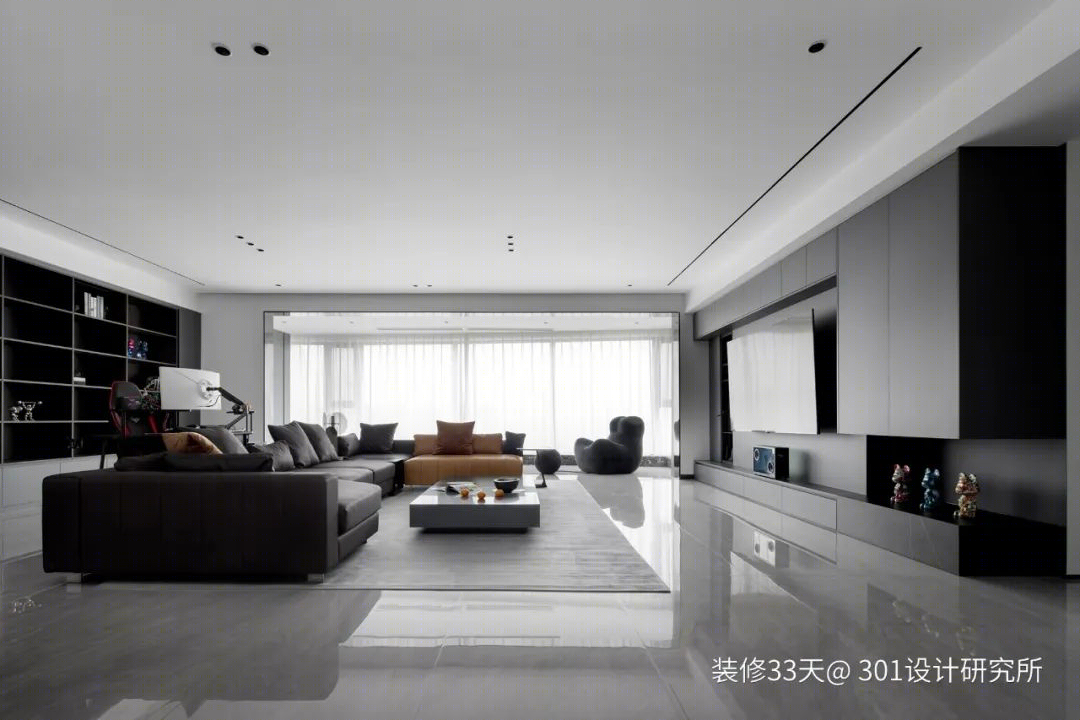 广州番禺 220 平现代黑白灰大平层丨中国广州丨301 设计研究所（广州）-7