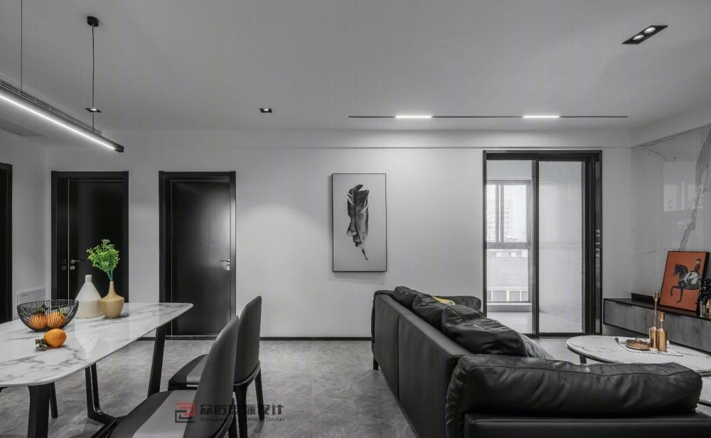 惠译设计工作室丨平层丨格林花园 120m² | 现代黑白灰格调-10