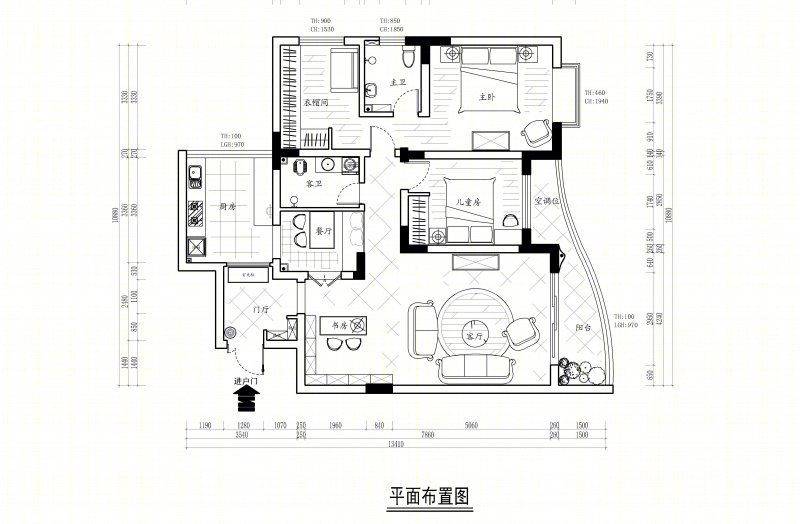 贵阳 120 平米地中海风格平层设计-8