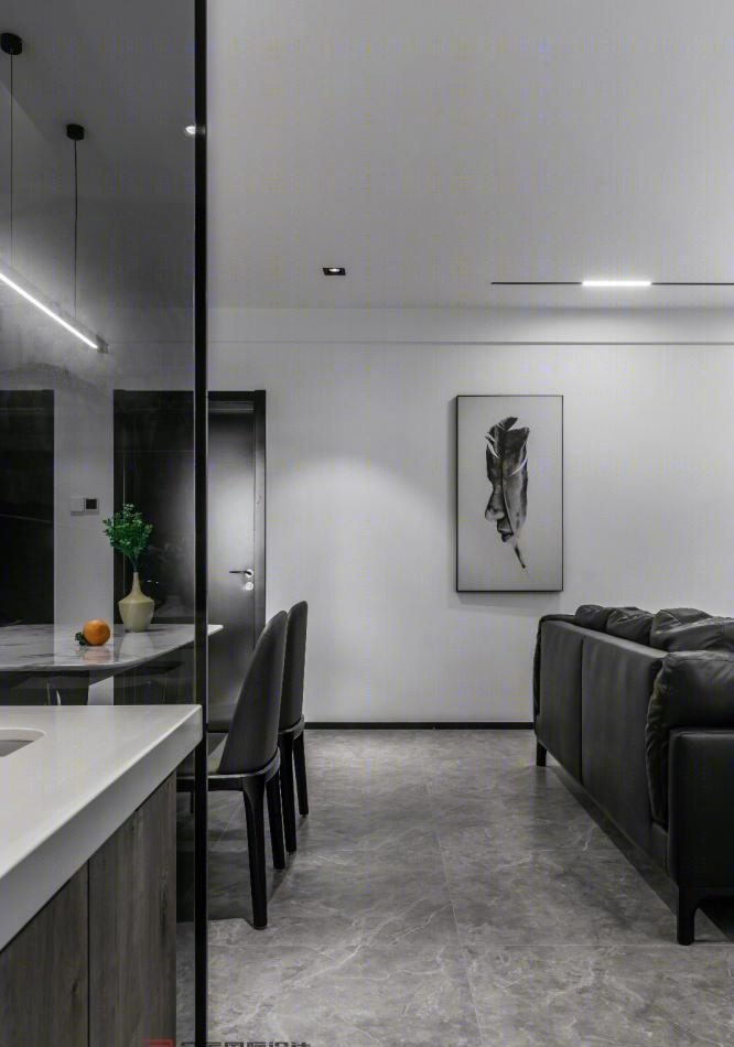 惠译设计工作室丨平层丨格林花园 120m² | 现代黑白灰格调-14