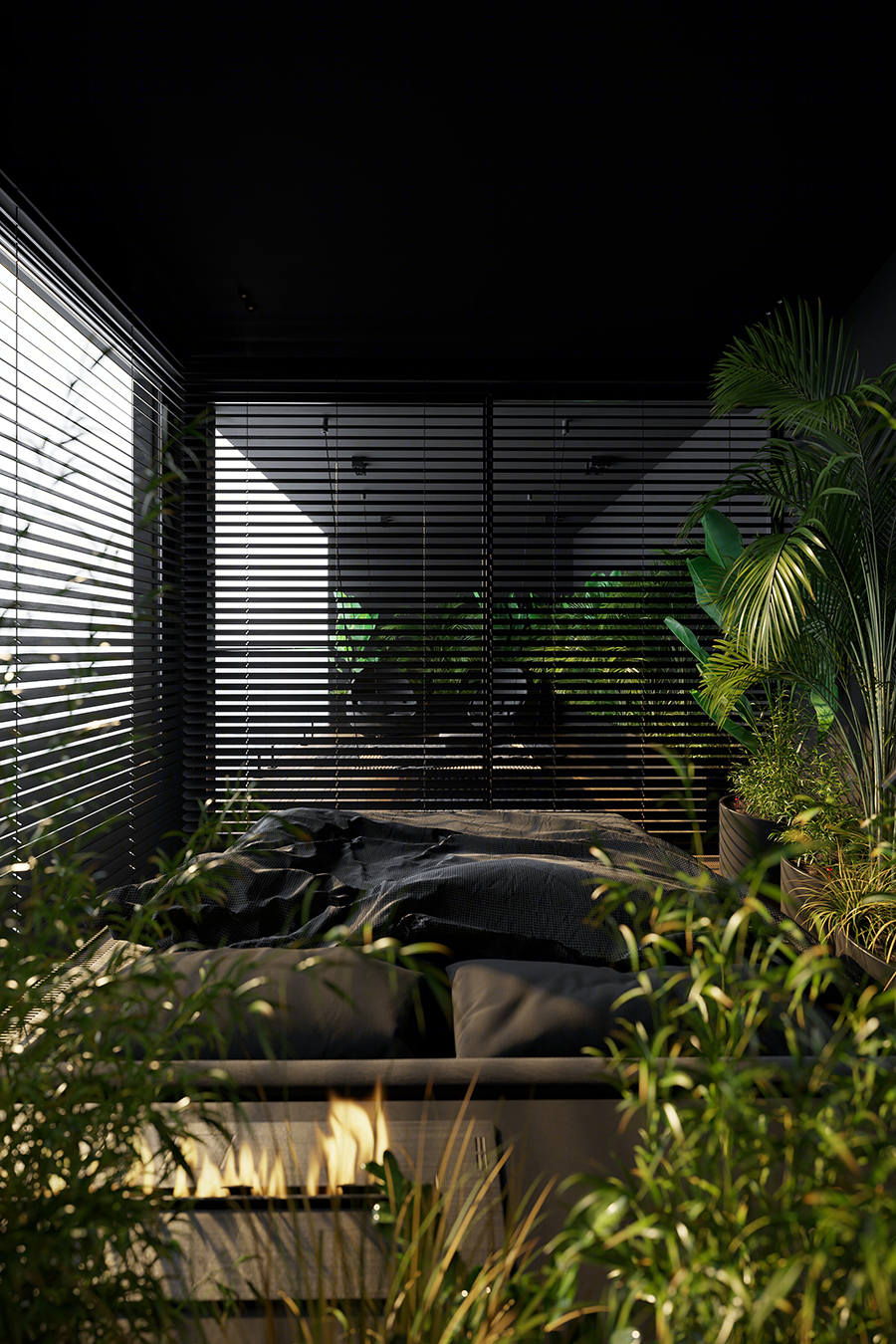 高级黑++自然绿家居空间设计丨Igor Sirotov Architects-49