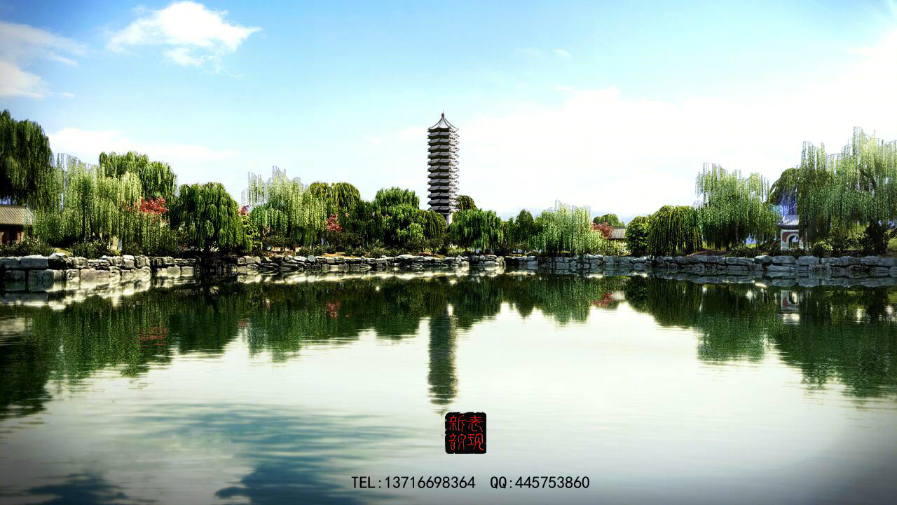 北大未名湖欧式风格黄昏效果餐车建模设计-5