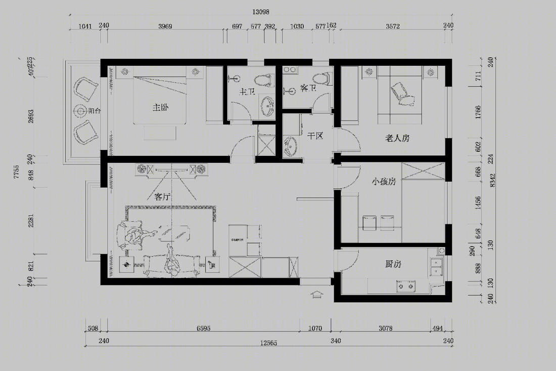 新中式轻奢小户型设计 | 空间利用与视觉优化-2