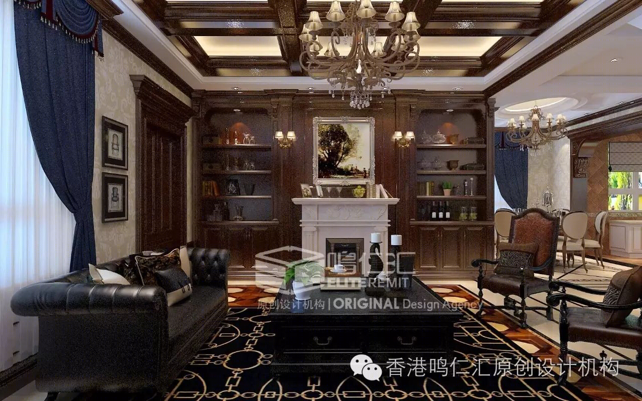 美式古典风情，镇平龙源社区别墅家装-17