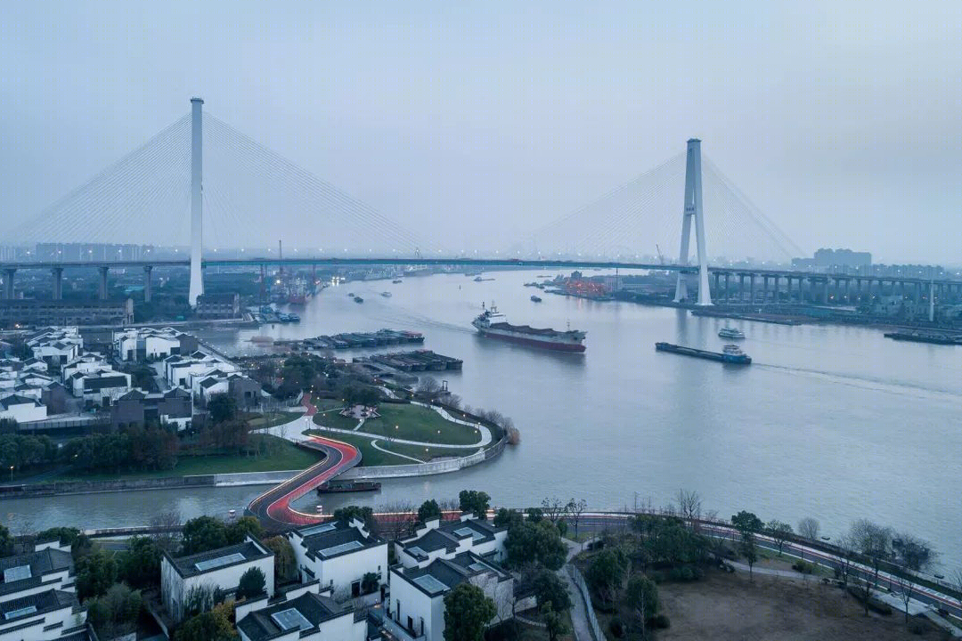 上海黄浦江东岸“云桥”设计,融合景观交通建筑绿地-28